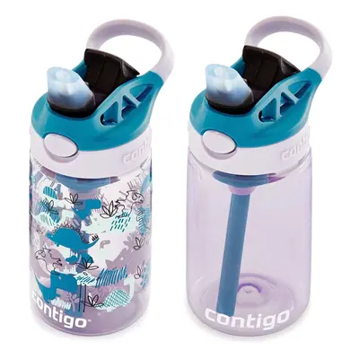 Contigo Kids Straw Water Bottle with AUTOSPOUT Lid 14oz Pack Eggplant Dinos