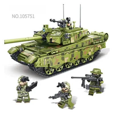 (as the picture) 1144pcs Military Series Type 99a Main Battle Tank Boy Building Block Toy Gift N