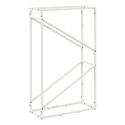 (white, x x cm) vidaXL Firewood Rack White 40x25x100 cm Cold-rolled steel fireplace log holder