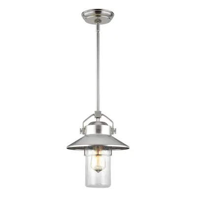 Outdoor IP44 Bulb Outdoor Ceiling Pendant Light Painted Brushed Steel LED E27