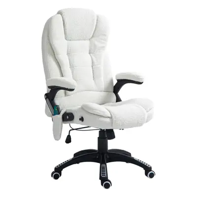 Vinsetto Office Chair w/ Heating Massage Points Relaxing Reclining White