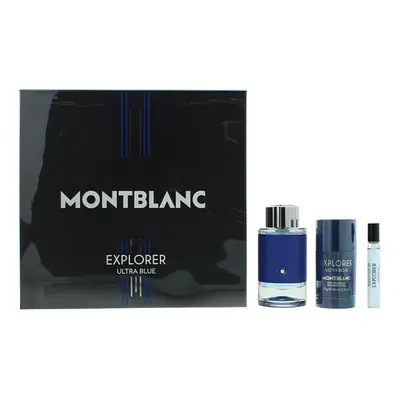 Montblanc Explorer Ultra Blue Piece Gift Set For Men