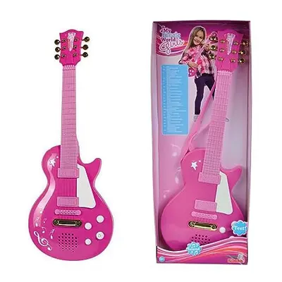 Simba Music World' Girl's Electronic Pink Guitar with Metal Strings | 56cm | For ages 4+