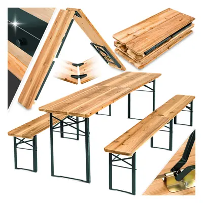 Folding Table Bench Set Wooden Beer Garden Picnic Party Outdoor Furniture