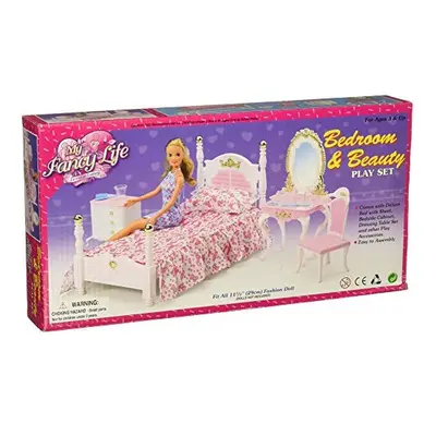 My Fancy Life Barbie Size Dollhouse Furniture Bed Room And Beauty Play Set