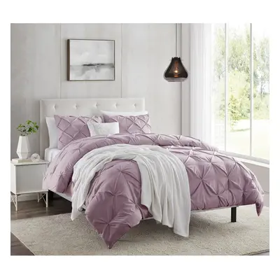 Nestl Dusty Purple Duvet Cover Queen Size - Pintuck Queen Duvet Cover Set Piece Double Brushed D