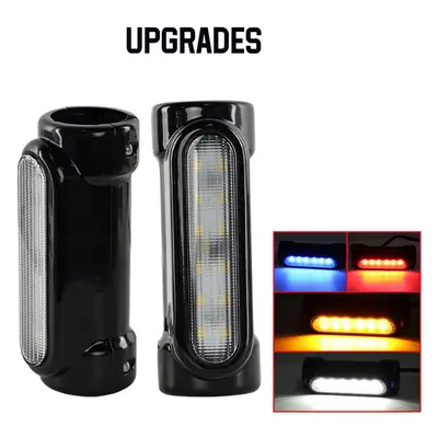 (Black upgradge) For Harley turn signal Bike Touring Moto Bumper light Motorcycle Highway Bar Sw