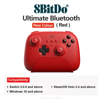 (Red) 8BitDo - Ultimate Wireless Bluetooth Controller Gamepad with Charging