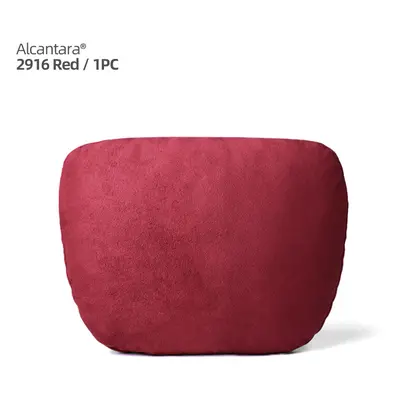 (Alcantara Red 1pc) Alcantara Car Headrest Neck Pillow Cushion Auto Interior Accessories For