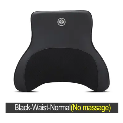 (Black-Waist-Normal) Car Massage Neck Support Pillow Seat Back Support Headrest Pillow Simulatio