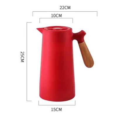 (red) 1l Large Capacity Thermos Thermal Insulation Kettle Household Thermal Insulation Pot Glass