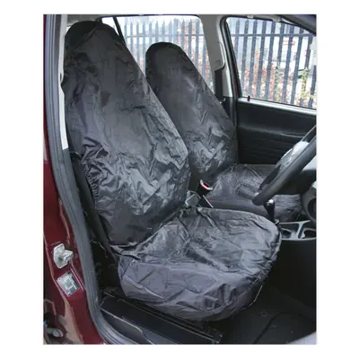 2 PACK Heavy Duty Front Car Seat Protector - Water-Resistant Nylon - Universal