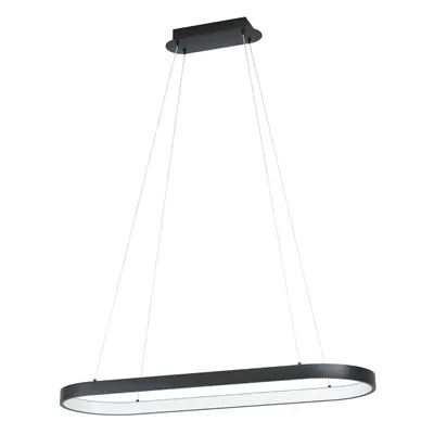 Pendant Ceiling Light Colour Black Shade White Plastic Bulb LED 30W Included