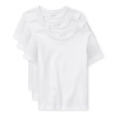 The Children's Place Baby Boys' and Toddler Basic Short Sleeve Tees White 3-Pack Months