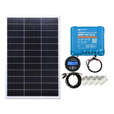 150w Mono Solar Panel Kit Battery Charging MPPT Controller Monitor Z br with Mounting Brackets a