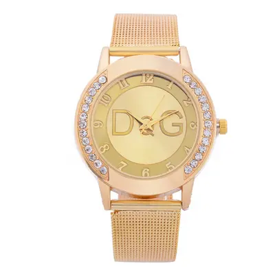 (A) Ladies Luxury Gold Stainless Steel Mesh Quartz Watch Europe And The United States Latest Fas