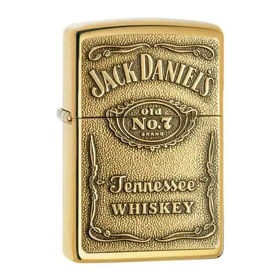 (Jack Daniels Brass) Genuine Zippo Jack Daniels Lighter - Windproof - Jd Brass Pewter Chrome