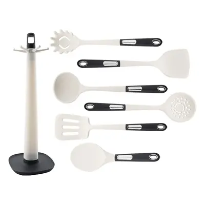 (7piece) Black White Non-stick Cookware Kitchenware Silicone Heat Resistant Utensils Set Spatula