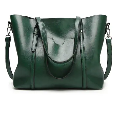 (green) Genuine Leather Women's Tote Bag Elegant Shoulder And Crossbody Handbag