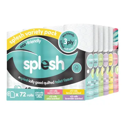 Splesh by Cusheen 3-ply Toilet Roll - Soft, Quilted, and Eco-Friendly Toilet Rolls, Made in UK T