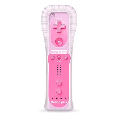 (Pink-1 controller) 2PCS Remote Controller with Nunchuck Controller for Wii Console Wireless