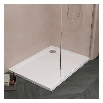 900mm x 760mm Premium Rectangular Shower Tray - White