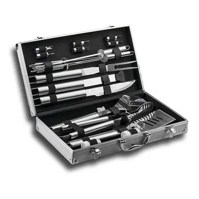 (as the picture, 19-in-1) Bbq Grilling Accessories, Stainless Steel Grill Set With Aluminum Case