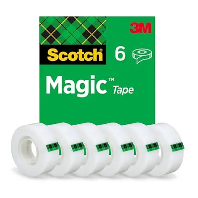 Magic Tape, Rolls , mm x m - General Purpose Sticky Tape for Document Repair, Labelling & Sealin