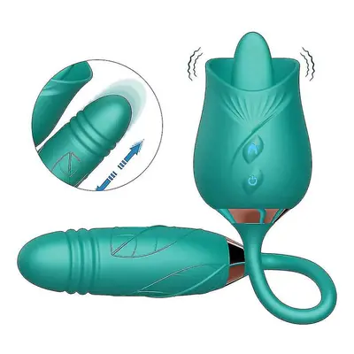 (E) Roses Mantinghua 3rd Generation Double Tongue Licking Vibration Telescopic Vibrating Egg Fem