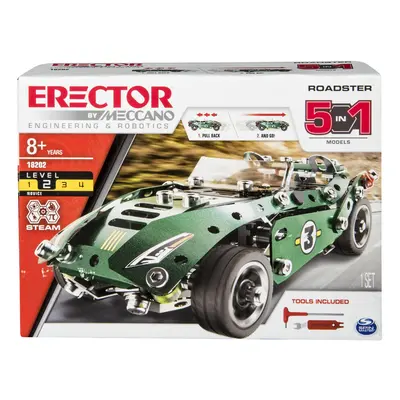 Meccano Erector Roadster 5-in-1 Building Kit Parts STEM Engineer