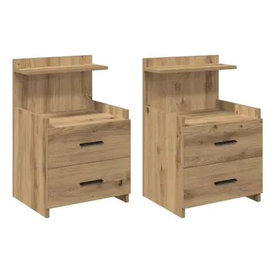 (artisan oak, pcs) vidaXL Bedside Cabinet with Drawers Nightstand Side Table Bed Table