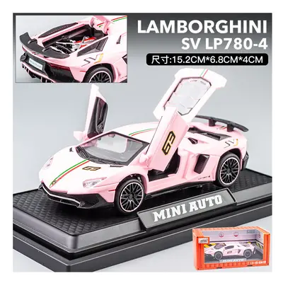 (pink box) 1:32 Lamborghini Aventador SVJ LP780-4 Super Sports Car Alloy Metal Diecast Model Car