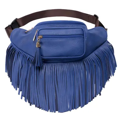 Solene Fringe Waist Pack with Multi Zipper Pockets - (KL088 Royal Blu