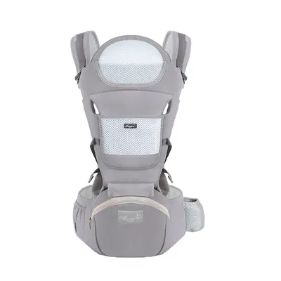 (Cotton Gray) Baby Carrier Ergonomic Infant Multifunctional Waist Stool Newborn To Toddler Multi