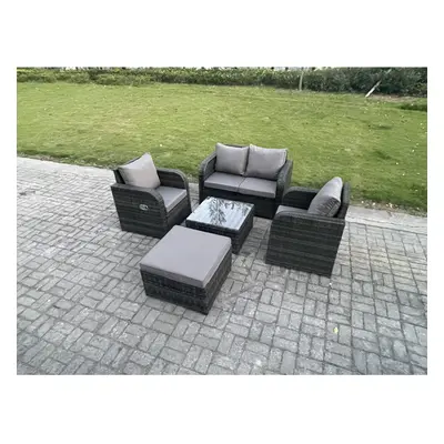 Fimous Wicker PE Rattan Garden Furniture Set Outdoor Lounge Sofa Set with Love Sofa Square Coffe