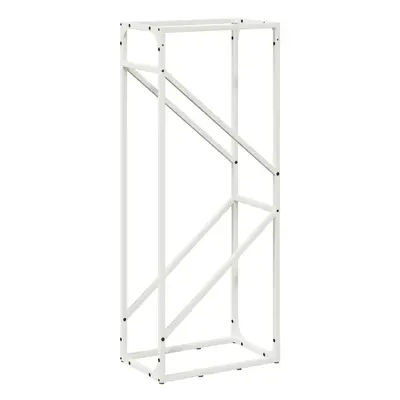 (white, x x cm) vidaXL Firewood Rack White 40x25x100 cm Cold-rolled steel fireplace log holder