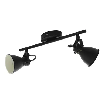 Flush Ceiling Light Spots Colour Black Steel Bulb GU10 2x3.3W Included