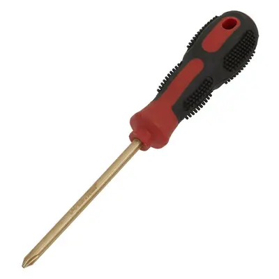 Non-Sparking Phillips Screwdriver - #2 x 100mm - Soft Grip Handle - Die Forged