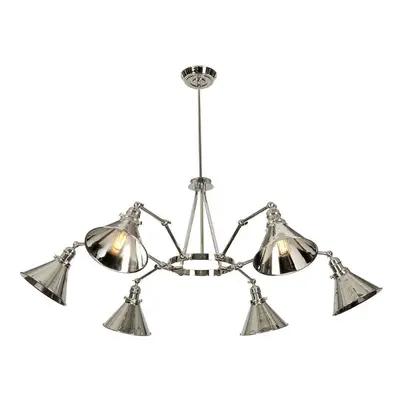 6 Bulb Chandelier LIght Highly Polished Nickel LED E27 60W