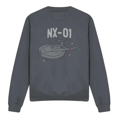 (XXL, Charcoal) Star Trek Unisex Adult The OG NX Class Sweatshirt