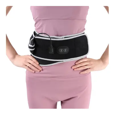 (Black) Electric Heating Waist belt pad USB Massager Back Support Brace Pain Relief Protecter Vi