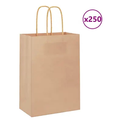 (brown, x x cm) vidaXL Paper Bags pcs with Handles Brown 21x11x36 cm Paper Grocery Bag