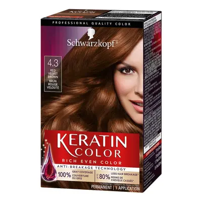 Schwarzkopf Keratin Color Permanent Hair Color Cream 4.3 Red Velvet Brown