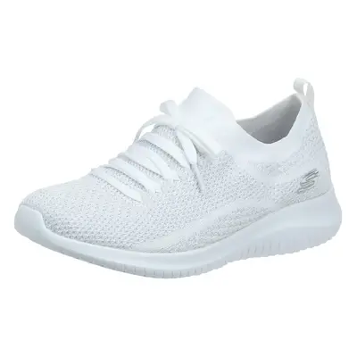 Skechers Womens Ultra Flex Salutations White/Silver Sneaker W US