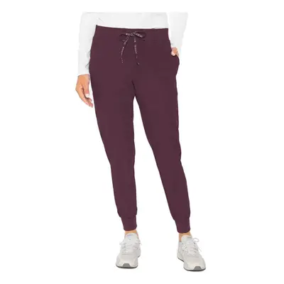 Med Couture Women's Peaches Collection Seamed Jogger Scrub Pant Wine