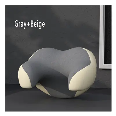 (Gray beige) Universal car seat headrest Pillow Rest Memory Foam car Head neck pillow