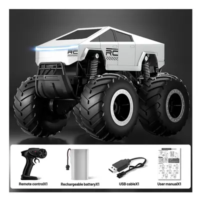 (Sliver) RC Car Amphibious Remote Control Cars Pickup Racing RC Truck Off-Road Big Wheel High Sp