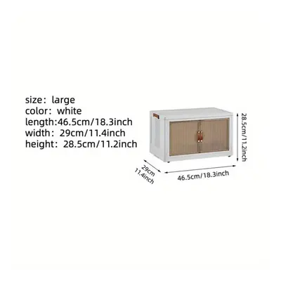 (white, One Layer Folding Cabinet) 1pc Transparent Storage Box Collapsible Storage Bin With Lids