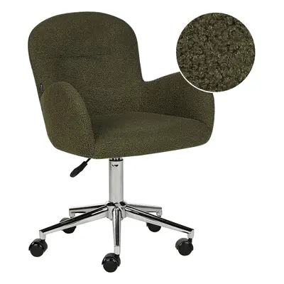 Boucle Desk Chair Green PRIDDY