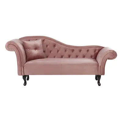 Left Hand Chaise Lounge Velvet Pink LATTES